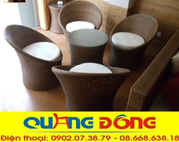 bàn ghế cafe QD-266| nội thất quang đông bàn ghế cafe qd-266,bàn ghế mây nhựa cho quán cafe