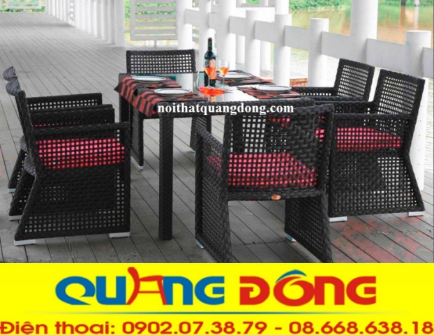 mẫu b&agrave;n ghế cafe qd-268,địa chỉ b&aacute;n ghế cafe ghế nhựa giả m&acirc;y