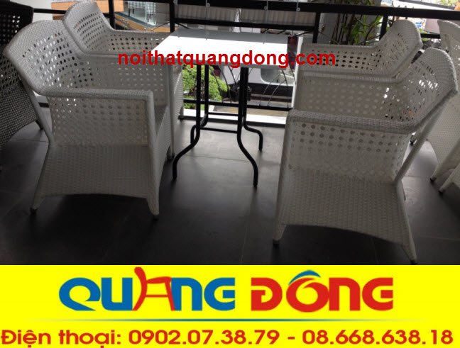 bàn ghế nhựa giả mây QD-303|mẫu ghế nhựa giả mây cafe đà lạt phố công ty tnhh nội thất quang đông chuyên sản xuất cung cấp các loại bàn ghế nhựa giả mây cho quán cafe khu resort