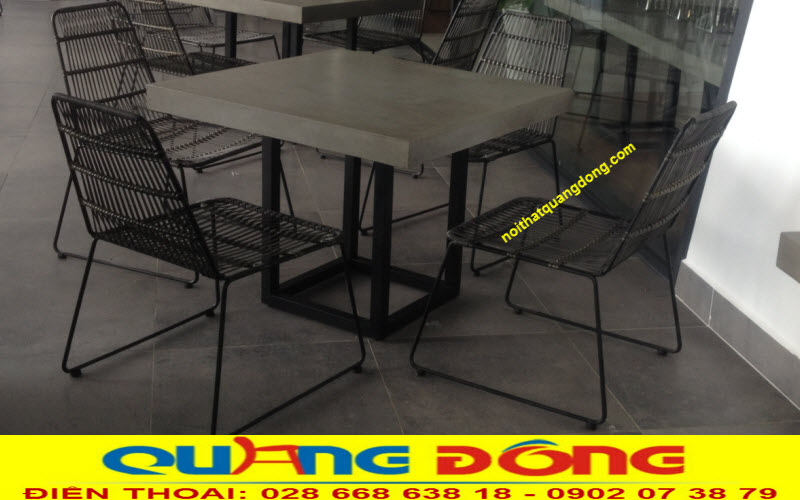 Bàn ghế ngoài trời|Bàn ghế giả mây QD-2072 Bàn ghế giả mây QD-2072 đan sợi mây nhựa bán lớn, màu xám, thiết kế đẹp.