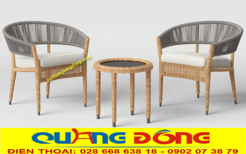 Bàn ghế sân vườn|Ghế giả mây cao cấp Bộ bàn ghế giả mây đan sơi dù giả mây kiểu đan mới phối hợp cùng sợi nhựa giả mây ở mê ngồi, thiết kế đẹp giá tốt