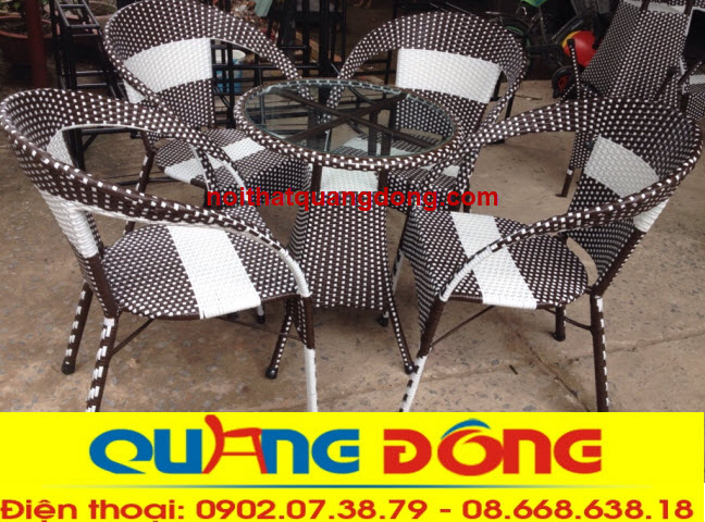 bàn ghế giả mây QD-075,công ty làm ghế giả mây công ty làm ghế giả mây,nơi sản xuất bàn ghế cho quán cafe