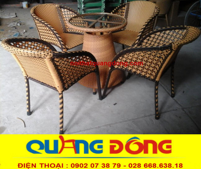 bàn ghế giả mây QD-063|nội thất quang đông mẫu ghế làm nên sự đẳng cấp vượt thời gian không bao giờ lỗi mốt