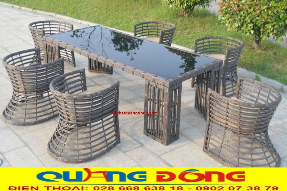Bàn ghế nhựa giả mây QD-2044|bàn ghế mây nhựa chất lượng cao Bàn ghế giả mây QD-2043 bàn ghế đẹp đan sợi nhựa giả mây cao cấp, kháng tia UV, tia cực tím, khung thép, nhôm hoặc inox thiết kế đẹp và lạ mắt, sản xuất tại quận 12 hồ chí minh, giao hàng trên toàn quốc.