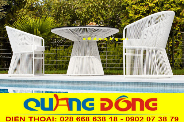 Bàn ghế mây nhựa QD-2063|Ghế mây nhưa sợi tròn đẹp Bàn ghế nhựa giả mây QD-2063, ghế mây nhựa đan sợi tròn, đẹp, thiết kế ấn tượng, đan thủ công sợi tròn đẹp, bền, cao cấp.
