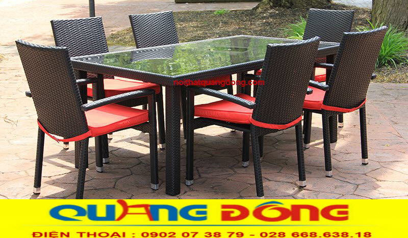 B&agrave;n ghế giả m&acirc;y QD-378 thiết kế tiện dụng bằng chất liệu  giả m&acirc;y cao cấp, đẹp, bền, tốt.