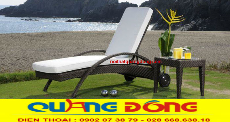 Ghế hồ bơi|giường tắm nắng mây nhựa QD-594 là mẫu ghế thiết kế đẹp, bền, tốt.