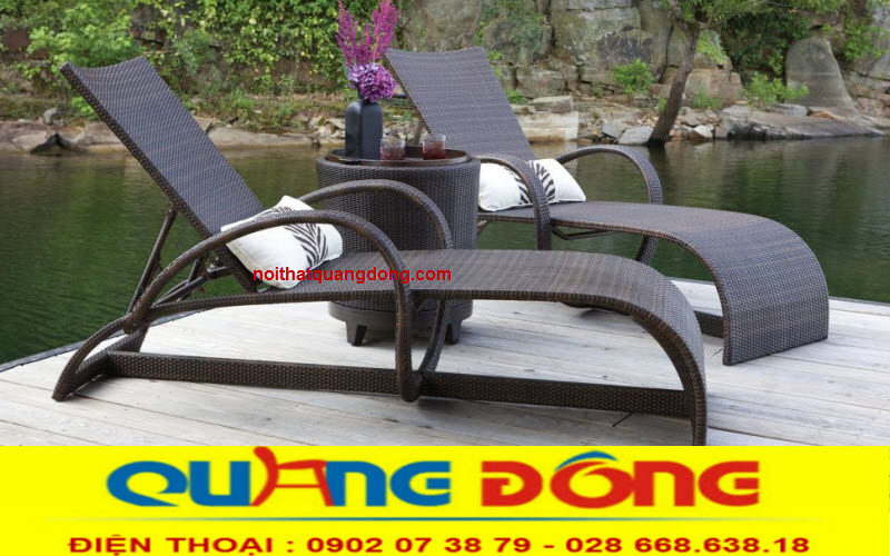 Mẫu ghế nằm hồ bơi QD-582 bằng nhựa giả m&acirc;y tuyệt đẹp cho s&acirc;n vườn ngo&agrave;i trời, th&ecirc;m ấn tưởng cho khu vực bể bơi, giải ph&aacute;p thư gi&atilde;n tắm nắng tuyệt vời