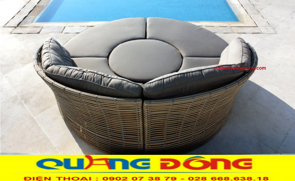 Giường tắm nắng QD-519|ghế nằm hồ bơi. Giương tắm nắng mây nhựa QD-519 đan sợi nhựa giả mây cao cấp, thiết kế đẹp