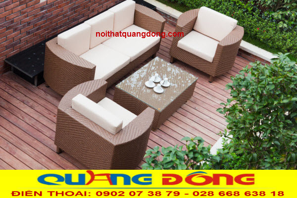 Sofa giả mây QD-634|Sofa mây nhựa Sofa nhựa giả mây QD-634, màu nâu, đan thủ công mỹ nghệ nhựa giả mây, khung bằng kim loại bền chắc.