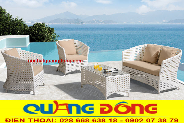 Sofa giả mây QD-647  thiết kế kiểu dáng đẹp đan sợi nhựa giả mây bền, cao cấp, nguyên liệu cấu thành có độ bền cao ngay cả khi được sử dụng cho không gian ngoài trời, giá thành tốt.
