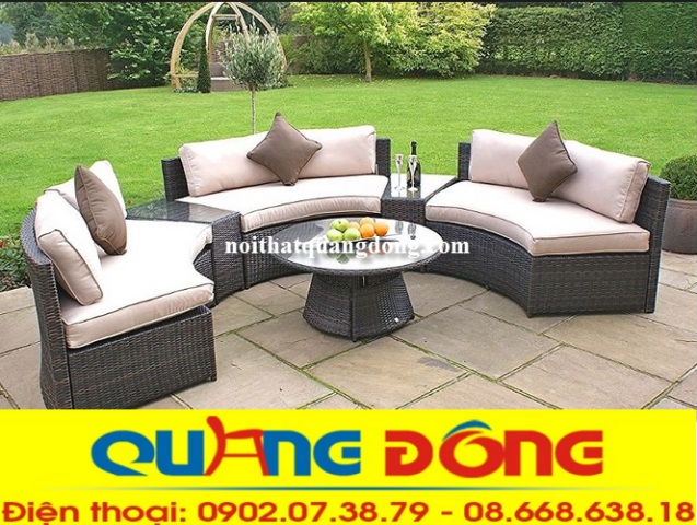 sofa mây nhựa QD-605 là bộ sofa tháo giáp rất tiện lợi giúp làm mới thay đổi làm mới không gian sân vườn ngoài trời