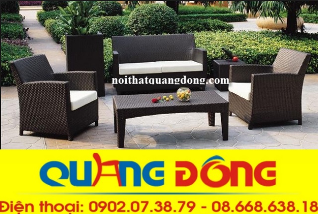 mẫu b&agrave;n ghế ngo&agrave;i trời bộ sofa nhựa giả m&acirc;y cho kh&ocirc;ng gian s&acirc;n vườn 