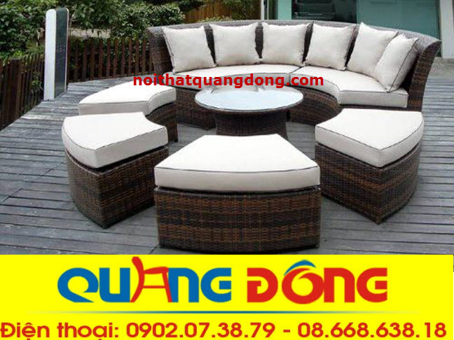 sofa mây nhựa qd-633 mẫu sofa mây nhựa dùng cho phòng khách và cả không gian ngoài trời