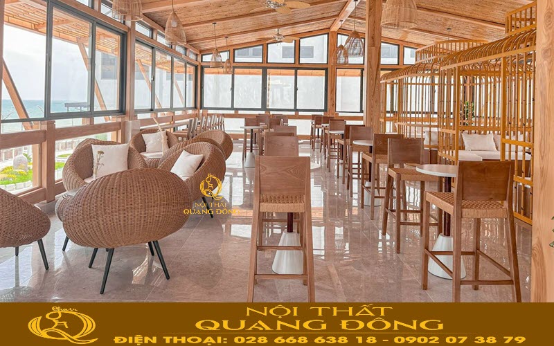Chọn sản phẩm bàn ghế giả mây đồng bộ với công trình giúp nâng cao giá trị thẩm mỹ Chọn mẫu bàn ghế phù hợp với phong cách công trình