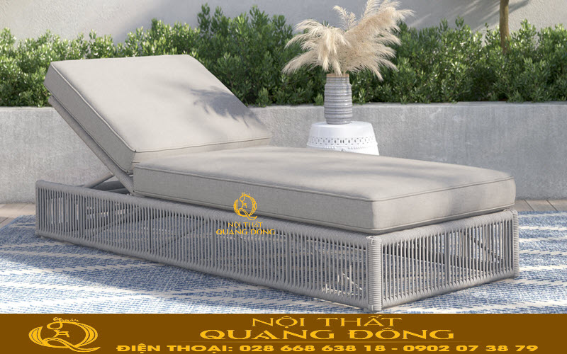 Ghế nằm hồ bơi mây nhựa QD-1266