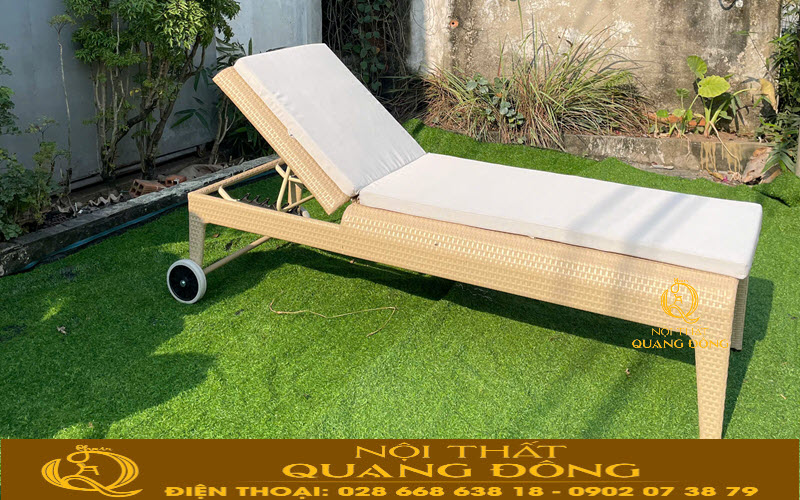 Không gian hồ bơi trở nền thư giản và thoải mái hơn với ghế nằm hồ bơi giả mây QD-1278 Ghế nằm hồ bơi giả mây QD-1278 thiết kế thanh lịch nâng tầm không gian