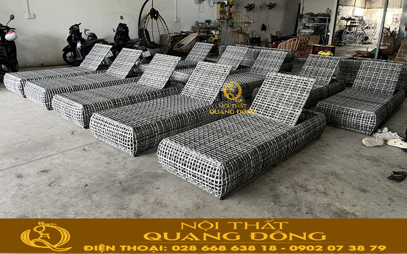 Ghế nằm hồ bơi QD-1281 mới hoàn thiện tại xưởng Nội thất Quang Đông