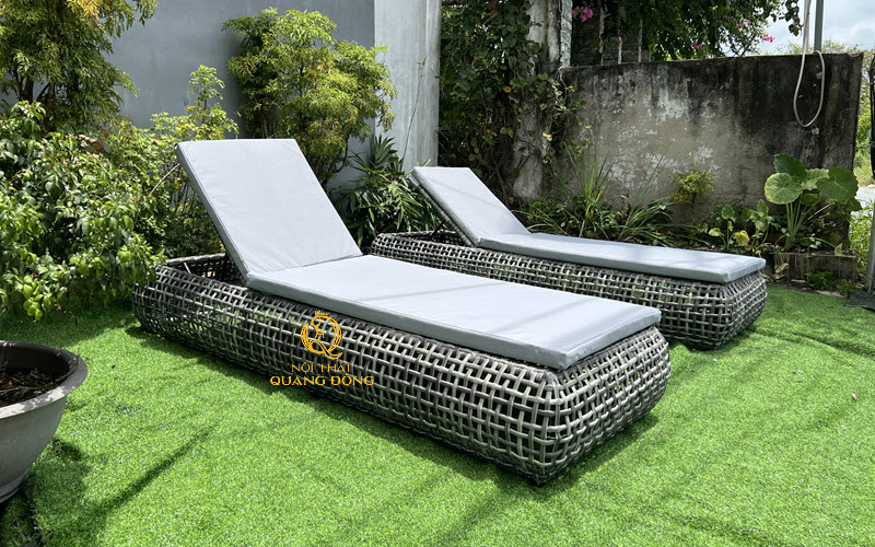 Ghế nằm hồ bơi QD-1281 có nệm êm ái tăng trải nghiệm thư giãn tối đa