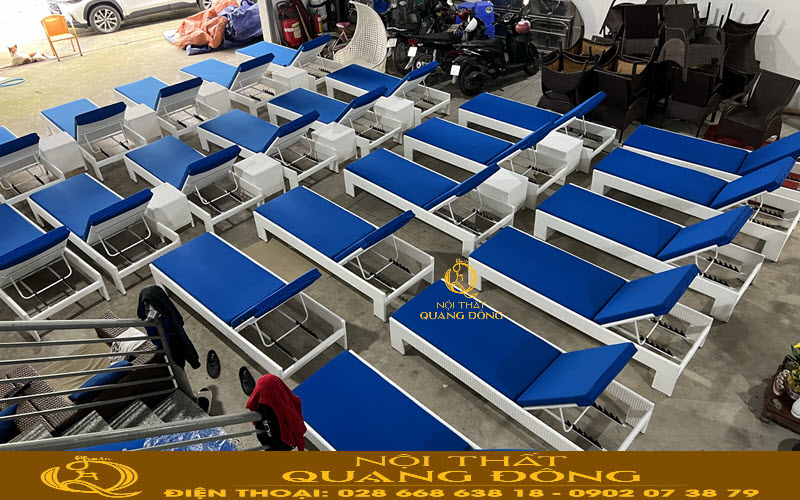 Ghế hồ bơi tại xưởng NTQD đạt chất lượng xuất khẩu