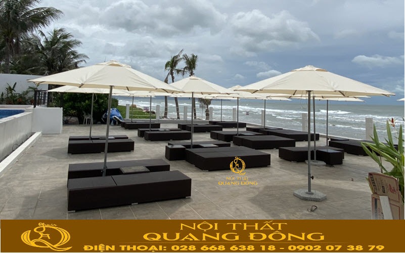 Ghế nằm hồ bơi mây nhựa tại Nội thất Quang Đông phù hợp với khí hậu Việt Nam
