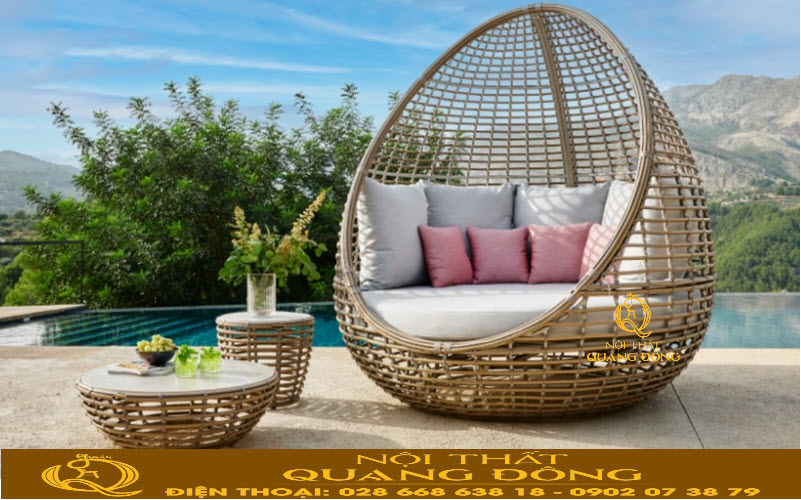 Giường tắm nắng mây nhựa QD-546