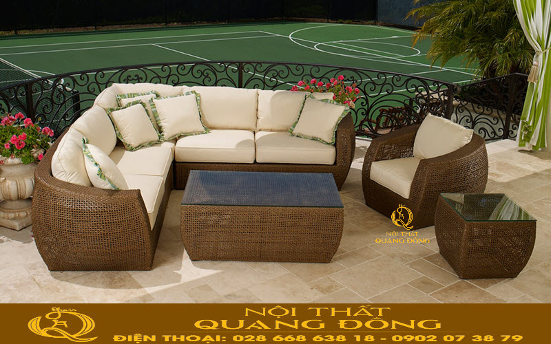 Bàn ghế sofa ngoài trời QD-658 Nội thất Quang Đông
