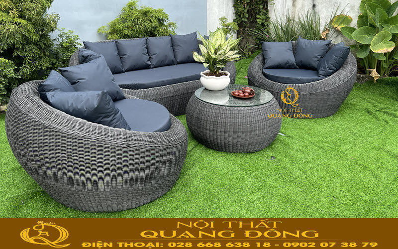 Sofa mây nhựa QD-710 Nội thất Quang Đông