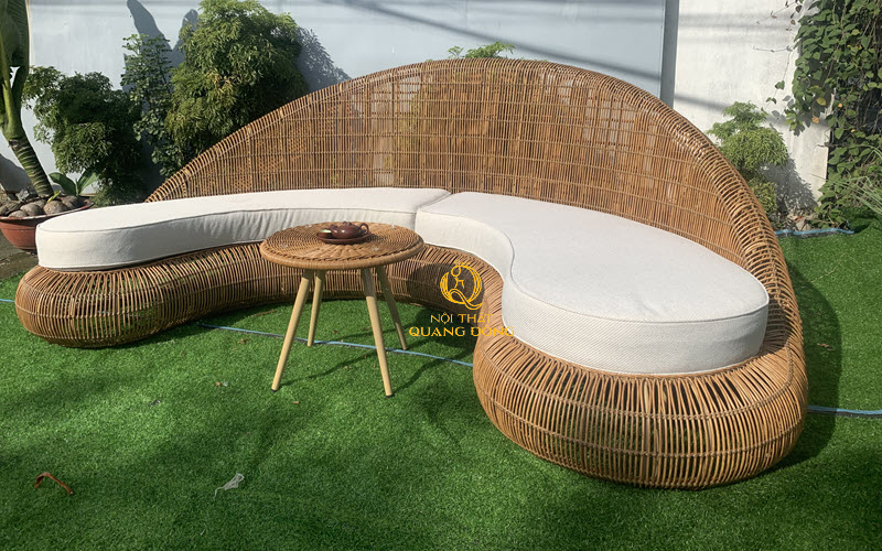 Sofa mây nhựa vòng cung Nội thất Quang Đông