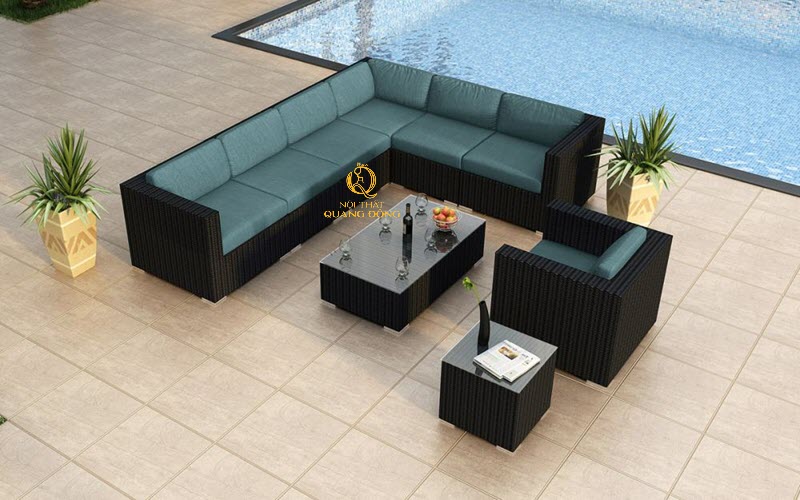 Sofa may nhựa QD-714 nhiều chi tiết Sofa mây nhựa nhiều chi tiết QD-714 Nội thất Quang Đông