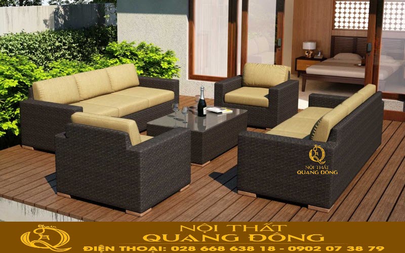 Sofa mây nhựa QD-724 Nội thất Quang Đông