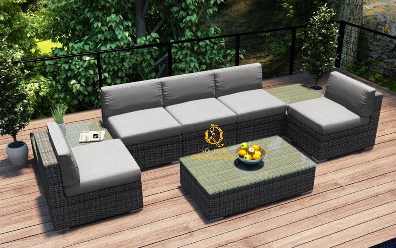 Sofa mây nhựa cao cấp QD-739 Nội thất Quang Đông Sofa giả mây QD-739 của Nội thất Quang Đông