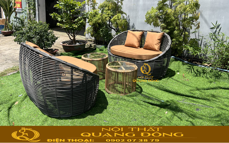 Sofa giả mây QD-757 tại xưởng Nội thất Quang Đông