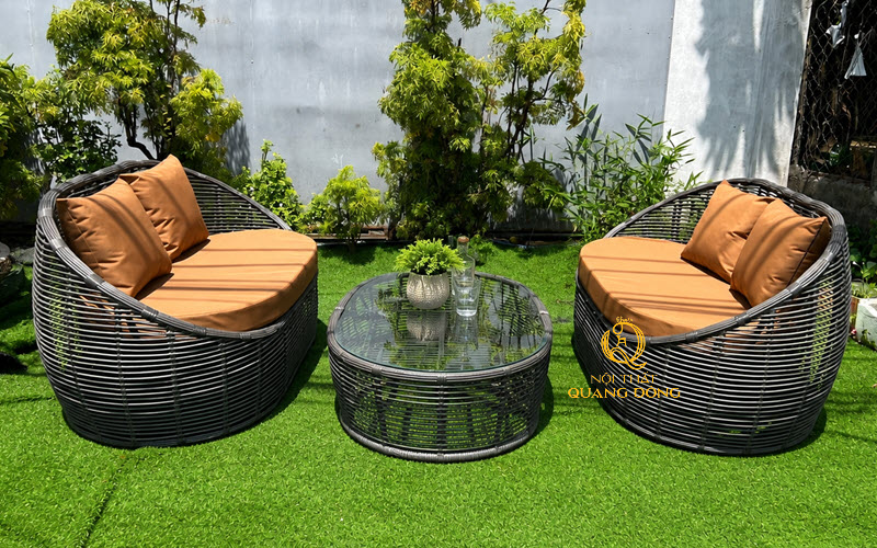 Sofa giả mây QD-757 mang vẻ đẹp hiện đại và thanh lịch Sofa giả mây QD-757 với đường cong mềm mại và màu sắc tạo điểm nhấn cho không gian