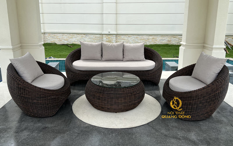 Sofa mây nhựa nâng cao trải nghiệm sử dụng thoải mái nhờ trang bị nệm gối êm ái