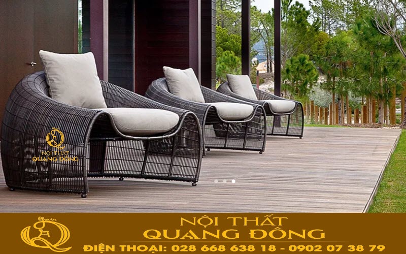 Sofa mây nhựa thiết kế sang trọng tô điểm không gian