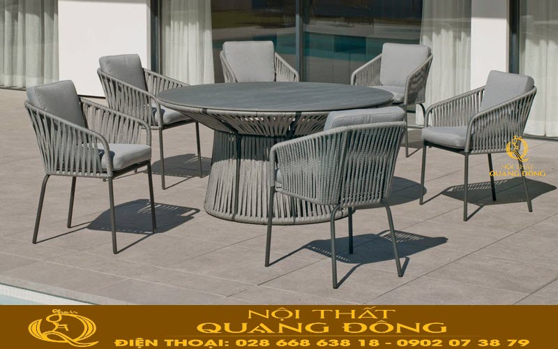 Bàn ghế giả mây QD-2037 bàn ghế đẹp đan sợi nhựa giả mây cao cấp, kháng tia UV, tia cực tím, khung gỗ thiết kế đẹp và lạ mắt, sản xuất tại quận 12 hồ chí minh, giao hàng trên toàn quốc.