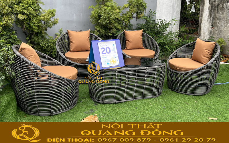 Bàn ghế giả mây QD-2117 sản phẩm của Nội thất Quang Đông