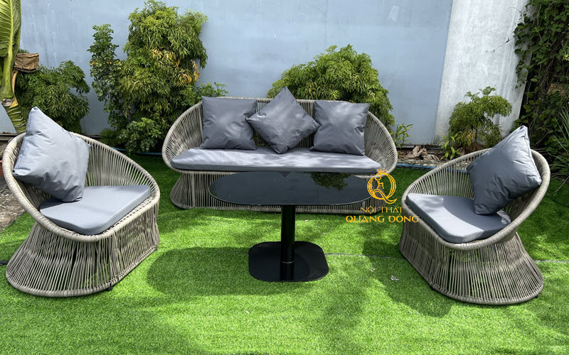 Bộ bàn ghế vườn giả mây cao cấp QD-277