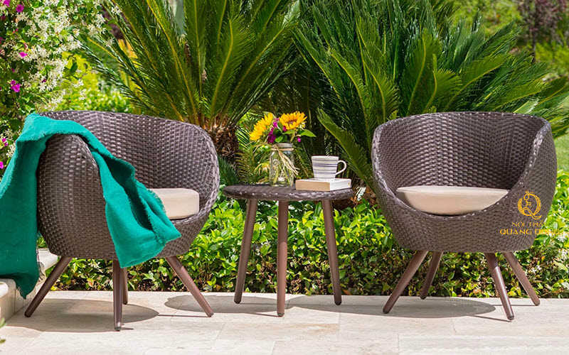 Bàn ghế mây nhựa QD-334 Nội thất Quang Đông