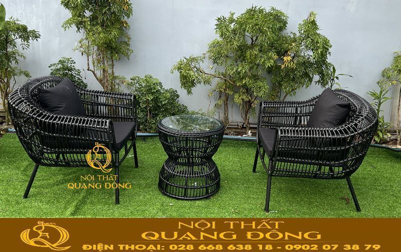 Bàn ghế giả mây QD-342 được sản xuất tại Nội Thất Quang Đông với chất lượng và uy tín không chỗ nào so được