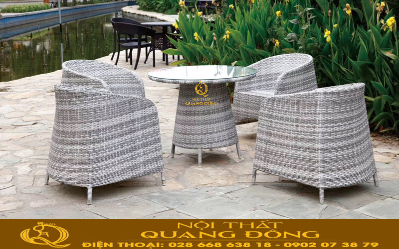 Bàn ghế giả mây QD-360 Bàn ghế giả mây QD-360 chất lượng giá thành hợp lý, sản xuất tại quận 12 thành phố hồ chí minh.