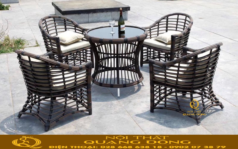 bàn ghế giả mây QD-383|bàn ghế cao cấp Bàn ghế giả mây QD-383 là sản phẩm mây nhựa cao cấp, chất lượng tốt, giá cả hợp lý, mẫu mã đẹp, thích hợp cho gia đình, khách sạn, resort.
