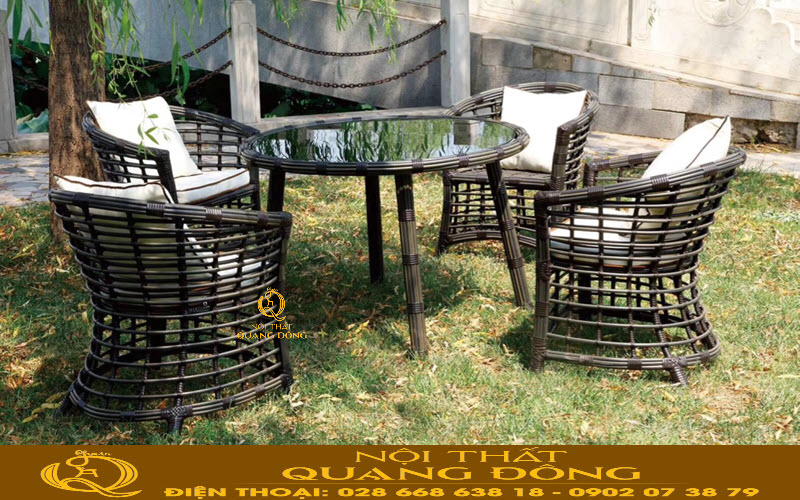 Bàn ghế giả mây QD-385|bàn ghế mây nhựa chất lượng Bàn ghế giả mây QD-385 sử dụng chất liệu cao cấp, bền đẹp, rẽ, cao cấp, mẫu mã đẹp, giá thành hợp lý, sản xuất tại quận 12 , hồ chí minh, giao hàng toàn quốc.