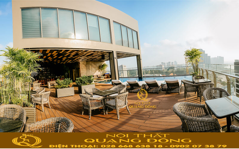 Bàn ghế giả mây thiết kế sang trọng dễ đồng bộ không gian Bàn ghế giả mây kiểu dáng đa dạng dễ dàng phù hợp nhiều kiến trúc khác nhau