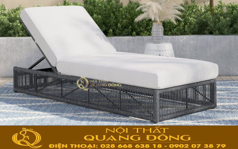 Ghế nằm hồ bơi mây nhựa QD-1266