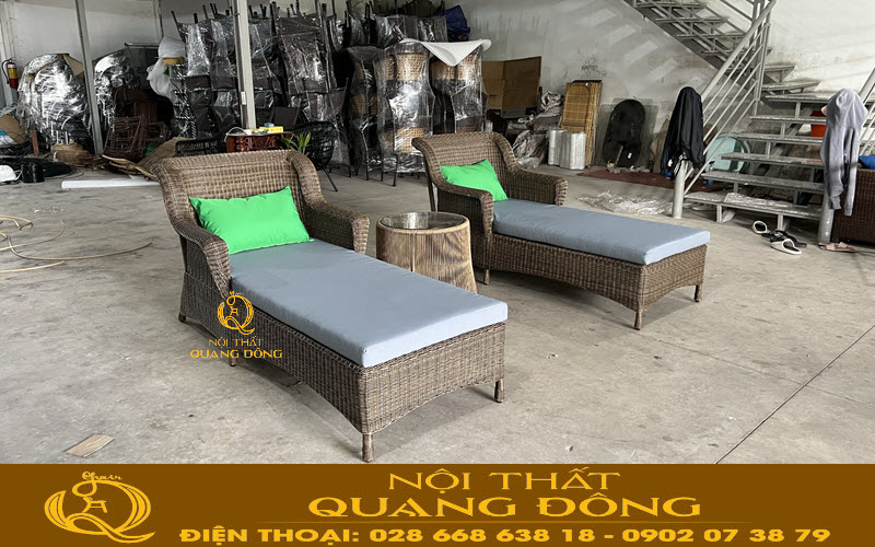 Ghế nằm hồ bơi được sản xuất tại xưởng của Nội Thất Quang Đông ở Bình Mỹ Củ Chi