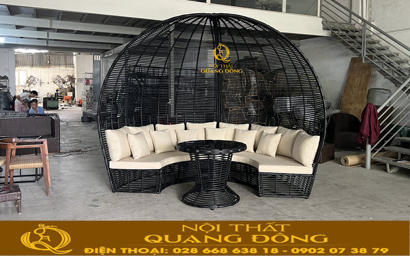 Sofa mây nhựa QD - 755 sản xuất trực tiếp tại xưởng Nội thất Quang Đông