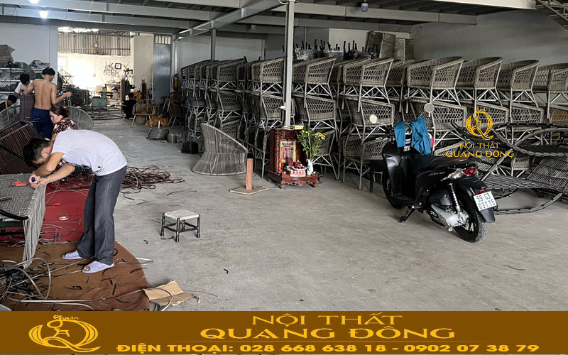 Nội thất Quang Đông xưởng sản xuất bàn ghế giả mây uy tín chất lượng tại Hồ Chí Minh